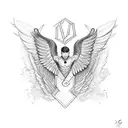 letter G with wings tattoo design idea