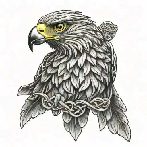 polish falcon Celtic Knot tattoo design idea