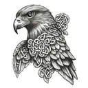polish falcon Celtic Knot tattoo design idea