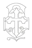 only simple cross outline left side of chest small tattoo design idea