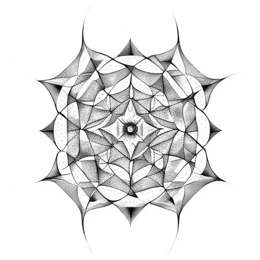 A wind rose with honeycombs pattern tattoo design idea