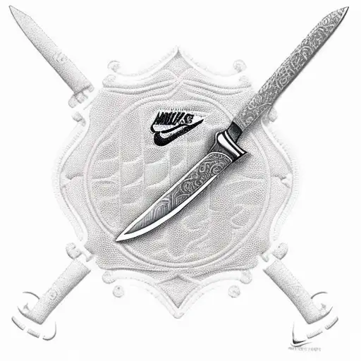 Nike tn logo with knife tattoo design idea