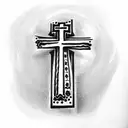 Orthodox cross in memory of the death of his father tattoo design idea