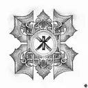 Orthodox cross in memory of the death of his father tattoo design idea