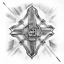 Orthodox cross in memory of the death of his father tattoo design idea