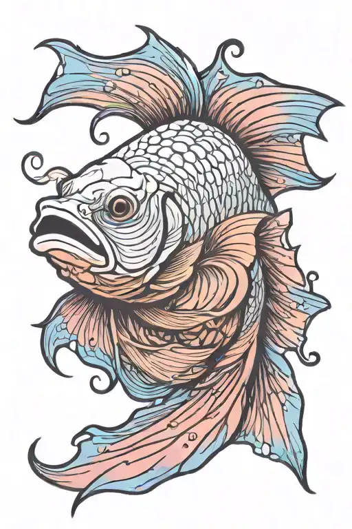 betta  fish tattoo design idea