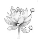 Cherry Blossom, flor de lotus, rosa, renda, brilho tattoo design idea