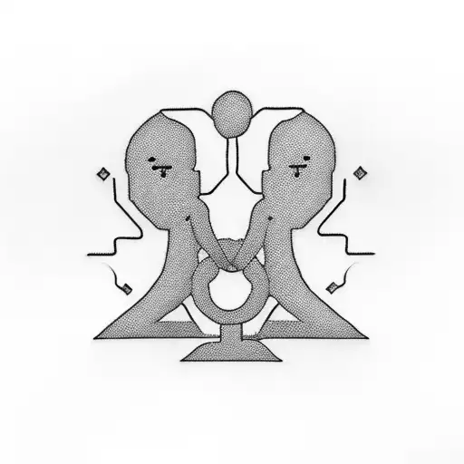 dad and son stick figure tattoo design idea