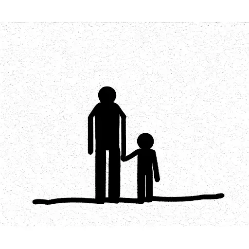 dad and son stick figure tattoo design idea