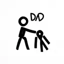 dad and son stick figure tattoo design idea