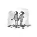 dad and son stick figure tattoo design idea