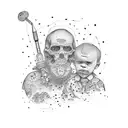 dad and son stick figure tattoo design idea
