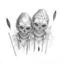 dad and son stick figure tattoo design idea