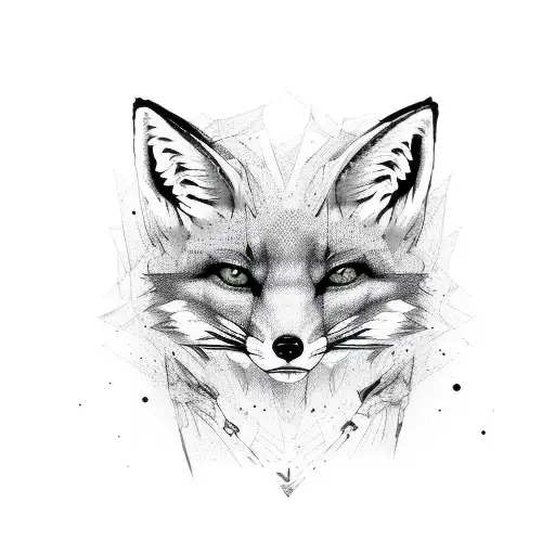 two-faced fox tattoo design idea