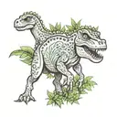 dino, jungle, family tattoo design idea