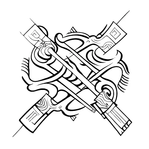 Bow and Arrow tattoo design idea