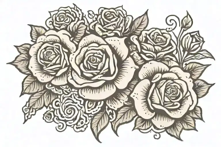 tramp stamp, slutty roses henna type tattoo design idea