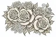 tramp stamp, slutty roses henna type tattoo design idea