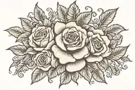 tramp stamp, slutty roses henna type tattoo design idea