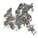world map tattoo design idea