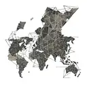 world map tattoo design idea