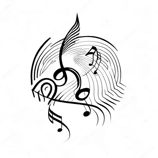 A minimalist tattoo of a cat silhouette with a music note as its tail tattoo design idea