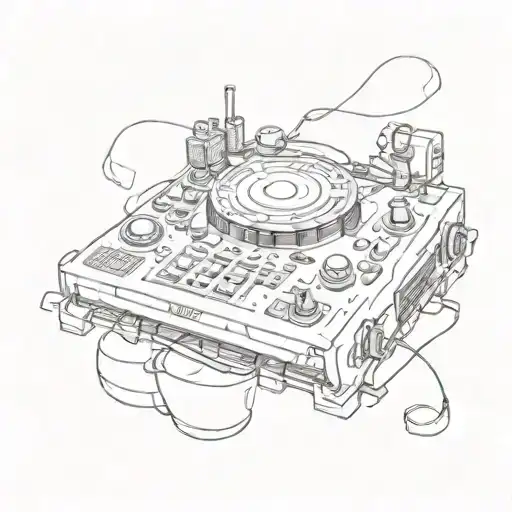 akai mpc black and white  tattoo design idea