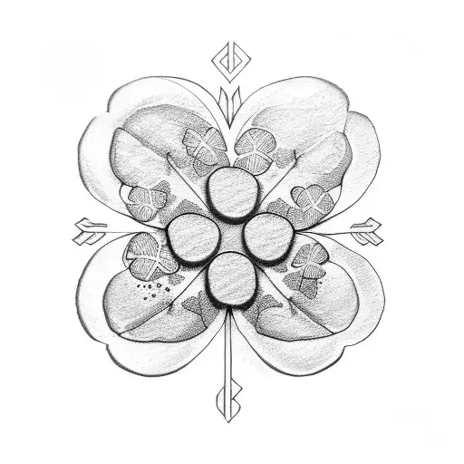 four leaf clover tattoo design idea