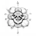 four leaf clover + skull tattoo design idea