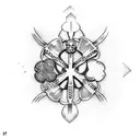 four leaf clover + skull tattoo design idea