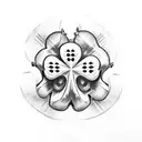 four leaf clover + skull tattoo design idea