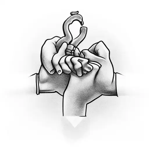 handshake heart tattoo design idea