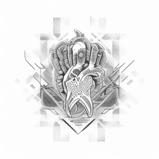 handshake in the heart tattoo design idea