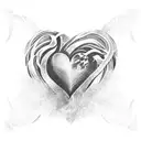 handshake heart tattoo design idea