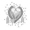 handshake in the heart tattoo design idea