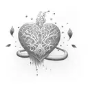 handshake in the heart tattoo design idea