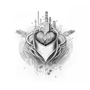 handshake in the heart tattoo design idea