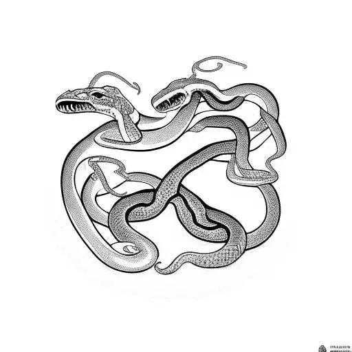 snakes eating each other tattoo design idea