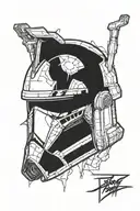 half 501st clone trooper helmet, half broken clone trooper helmet tattoo design idea