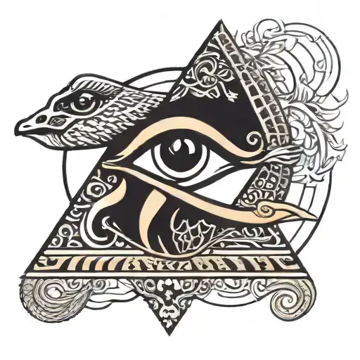 eye of horus pyramid wild animal tattoo design idea