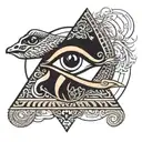 eye of horus pyramid wild animal tattoo design idea