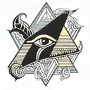 eye of horus pyramid wild animal tattoo design idea