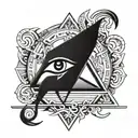 eye of horus pyramid wild animal tattoo design idea