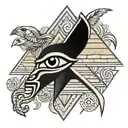 eye of horus pyramid wild animal tattoo design idea