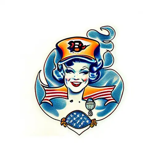 Baltimore orioles pinup  tattoo design idea