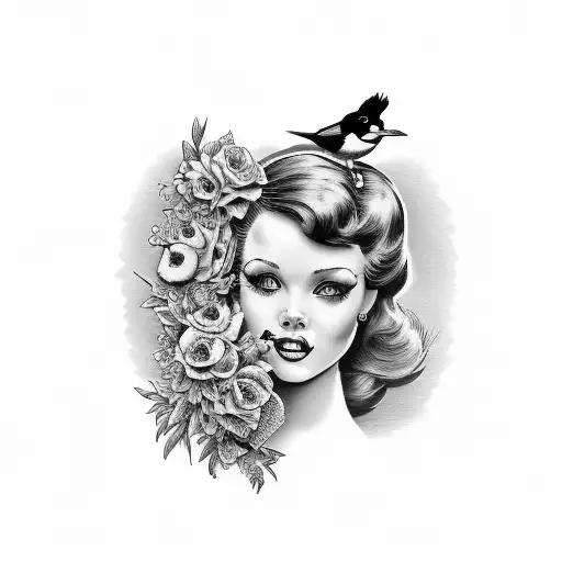 Baltimore orioles pinup  girl tattoo design idea