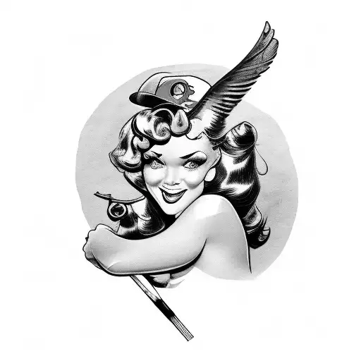 Baltimore orioles pinup  tattoo design idea