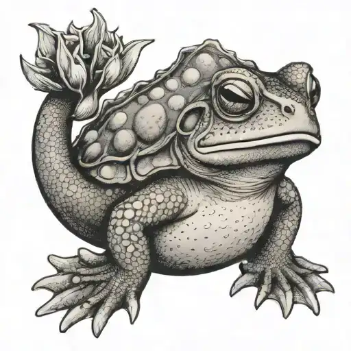 toad riding a fish tattoo design idea