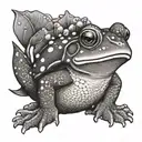 toad riding a fish tattoo design idea