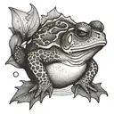 toad riding a fish tattoo design idea